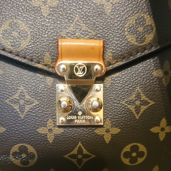 Designer Gold and Brown Monogram Crossbody Bag - Picture 2 of 3
